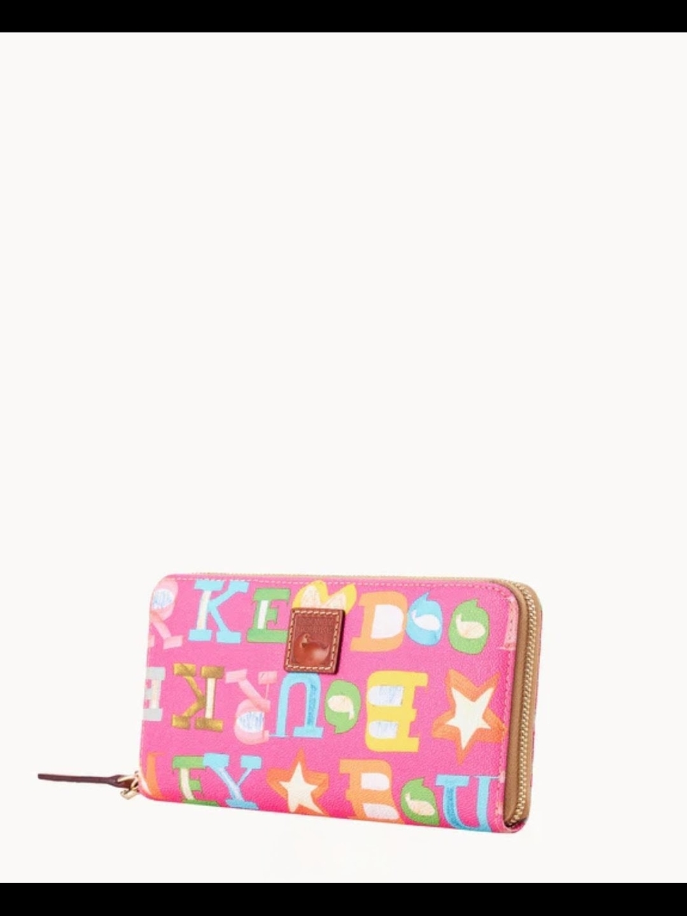 NWT! Dooney & Bourke Doodle II Large Zip Around Wallet in FUSHIA